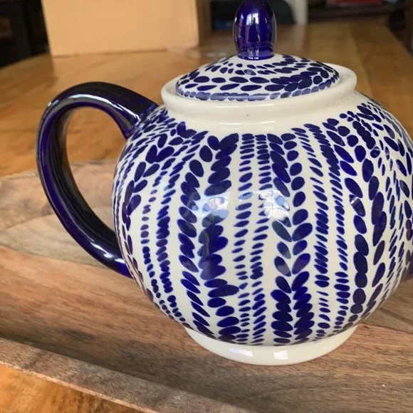 Blue and White Ceramic Teapot - Picture 6 of 12